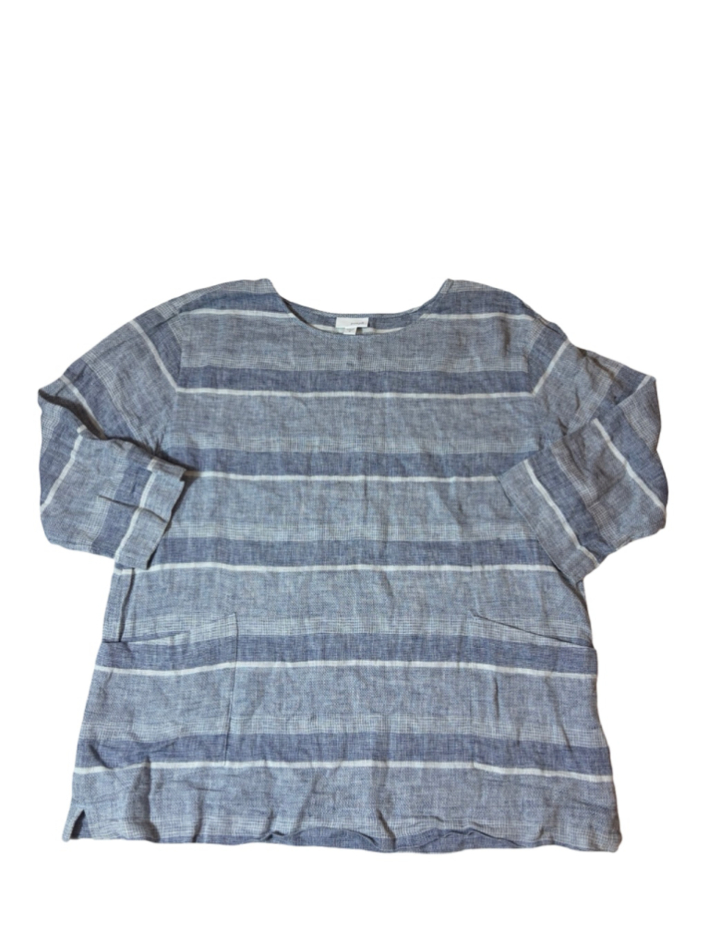 Pure Jill J.Jill Linen Cotton Striped Tunic Top Coastal Lagenlook Size M